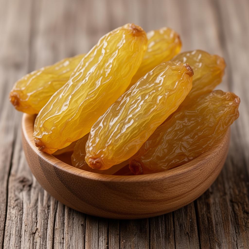 Golden Raisins — Long — Premium long-cut golden raisins for gifting and export. | Higinz premium dry fruits from Prayagraj
